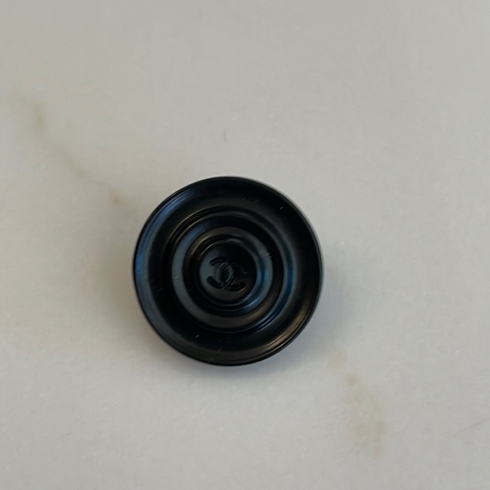 Chanel Black Circular Patterned CC Logo Shank Button